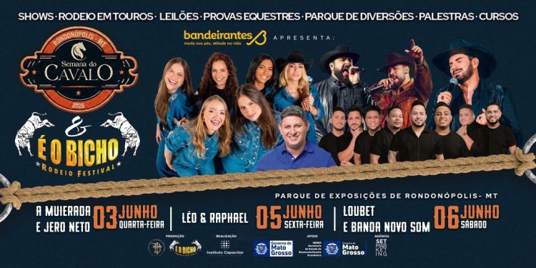 Com entrada gratuita Semana do Cavalo Rondonópolis e É o Bicho Rodeio Festival entram em contagem regressiva